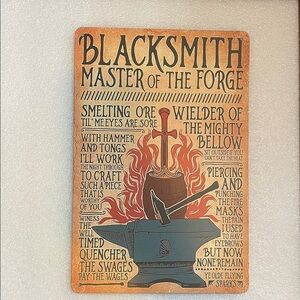 Blacksmith Master of the Forge Sign ⭐️2 for 15⭐️